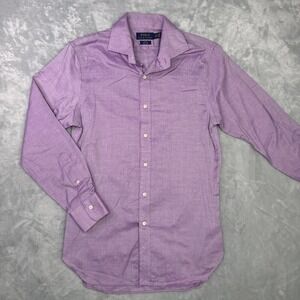 Polo Ralph Lauren Shirt Men Sz 15 32/33 Slim Fit Purple Button Down Cotton